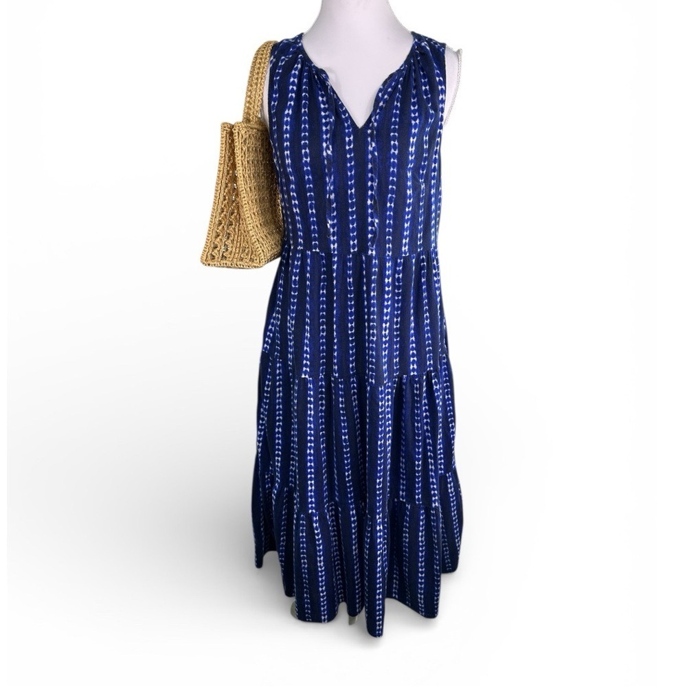 Old Navy Navy Blue and White Sleeveless Maxi Dress